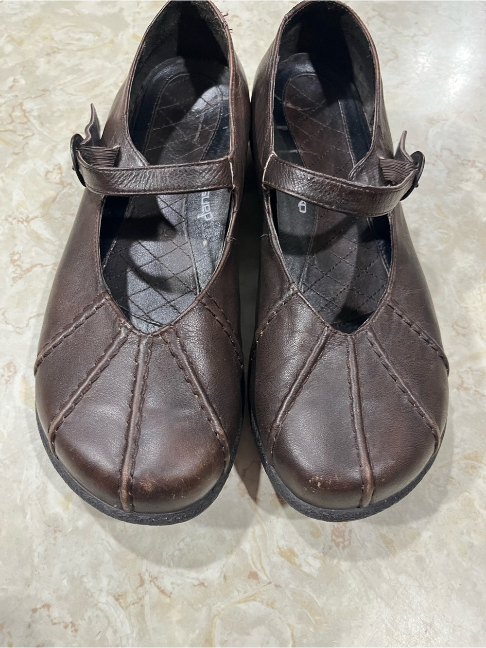 Dansko Brown Mary Jane Flats with Strap